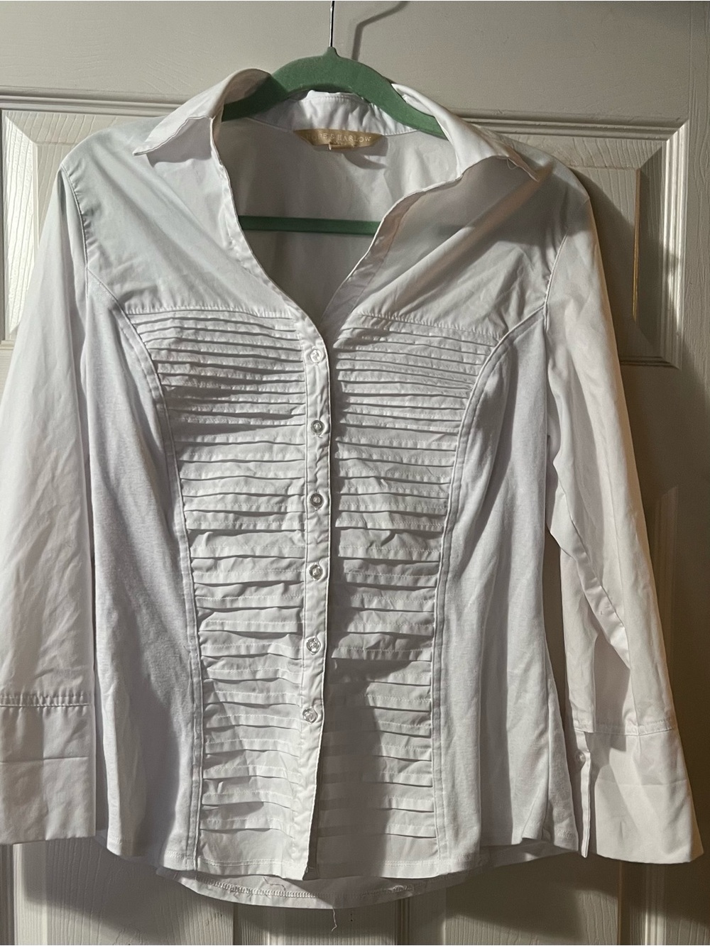 Hope & Harlow Pleated Front Button-Up Women’s Shirt